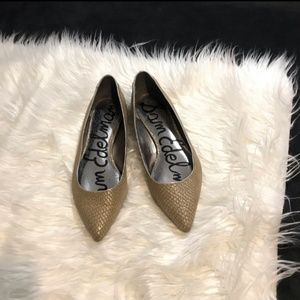 Sam Edelman pointed to snakeskin flats